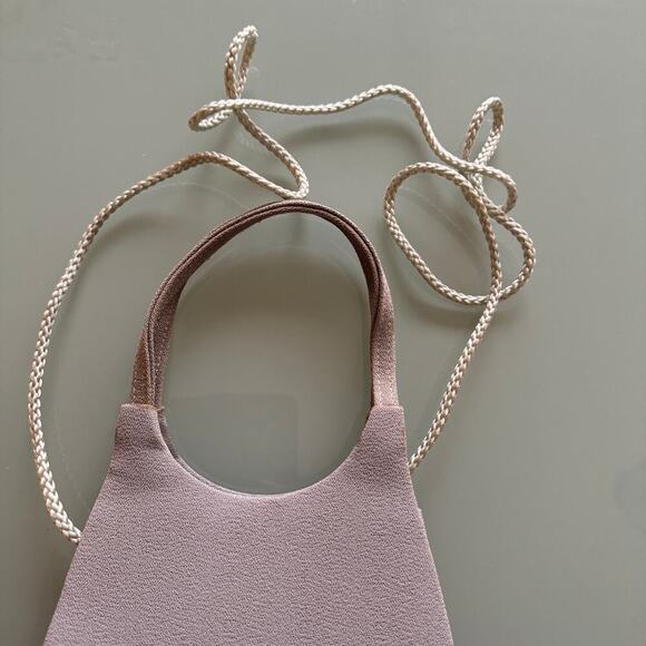 Vintage Gray Cloth Handbag Purse with Shoulder Strap - Picture 7 of 9